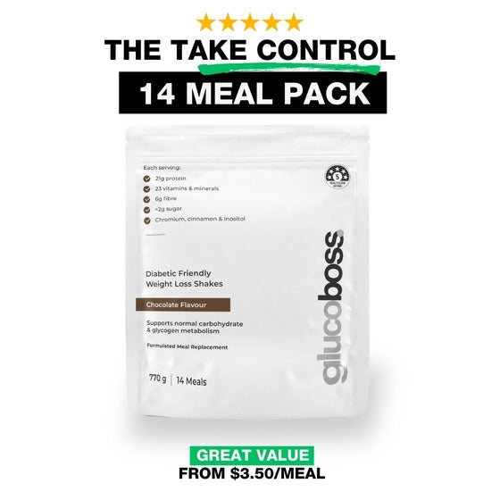 GlucoBoss Diabetic Friendly Weight Loss Shakes- 14 Meal Pack