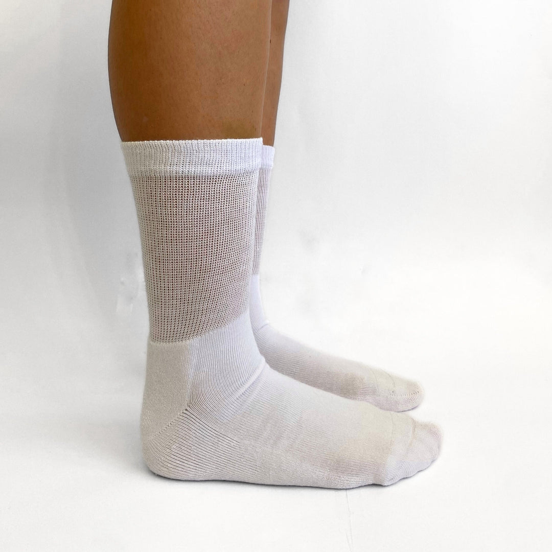 GlucoBoss Ultra Soft Diabetic Friendly Bamboo Socks- White