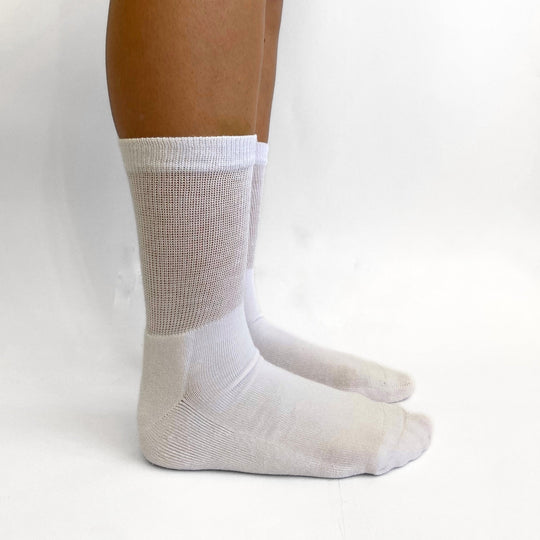 GlucoBoss Ultra Soft Diabetic Friendly Bamboo Socks- White