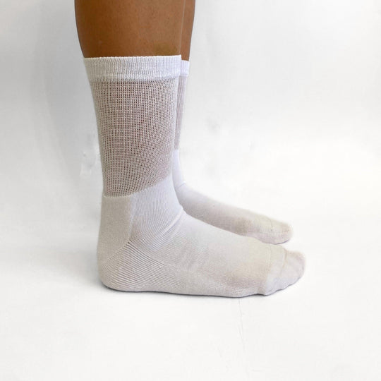 GlucoBoss Ultra Soft White Diabetic Friendly Bamboo Socks 6-Pack