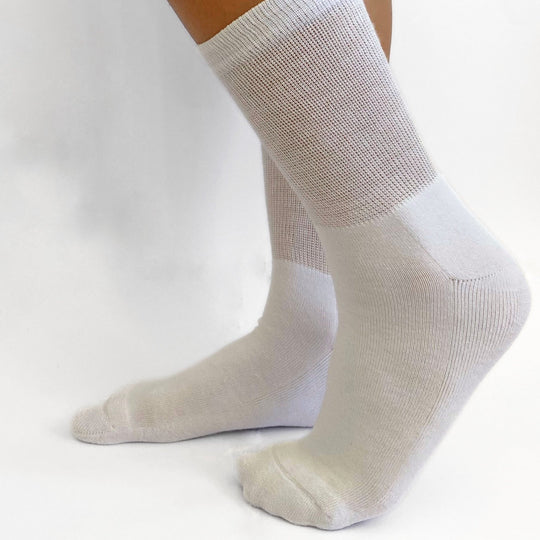 GlucoBoss Ultra Soft Diabetic Friendly Bamboo Socks- White